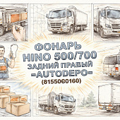 Фонарь HINO 500/700 задний правый =AUTODEPO= (81550E0160) фото в интернет-магазине РСТ-Моторс