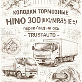 Колодки тормозные HINO 300 (ШК)/NMR85 (Е-5) перед/зад на ось =TRUSTAUTO= (8982169220 0446537091) фото в интернет-магазине РСТ-Моторс