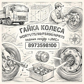 Гайка колеса NQR71/75/90/FSR90/NPR75 задняя левая =JMC= (8973598100) фото в интернет-магазине РСТ-Моторс