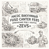 Насос вакуумный Fuso Canter FE85 (крепление под 2 болта) =ZEVS= (ME222794 ME225168) фото в интернет-магазине РСТ-Моторс