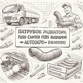 Патрубок радиатора Fuso Canter FE85 выходной =AUTODEPO= (ME409585) фото в интернет-магазине РСТ-Моторс