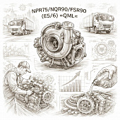 Турбокомпрессор NPR75/NQR90/FSR90 (Е5/6) (в сборе) =QML= (8982036100 89752600 8983476131 8975260081) фото в интернет-магазине РСТ-Моторс