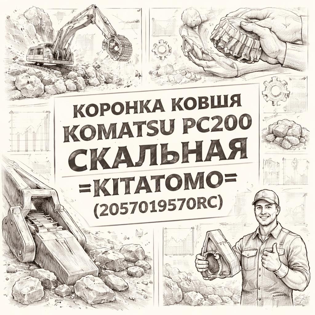 Коронка ковша KOMATSU PC200 скальная =KITATOMO= (2057019570RC) фото в интернет-магазине РСТ-Моторс