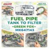 Трубка подачи топлива с бака на фильтр Fuso Canter TF =GREEN FOX= (MK647143) фото в интернет-магазине РСТ-Моторс