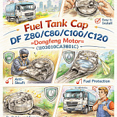 Крышка топливного бака DF Z80/C80/C100/C120 =Dongfeng Motor= (1103010CA3801C) фото в интернет-магазине РСТ-Моторс