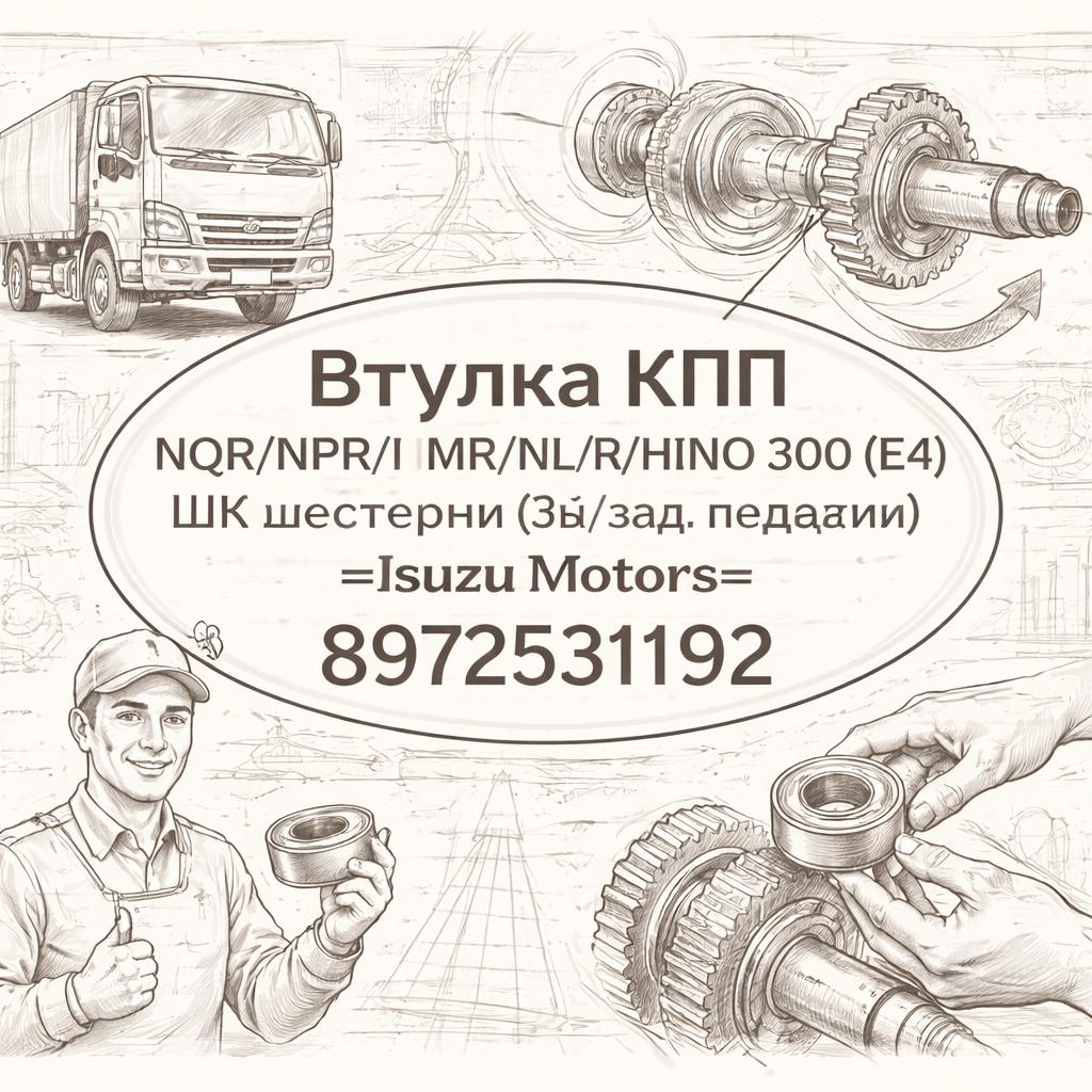 Втулка КПП NQR/NPR/NMR/NLR/HINO 300 (E4) ШК шестерни (3й/зад. передачи) =Isuzu Motors= (8972531192) фото в интернет-магазине РСТ-Моторс