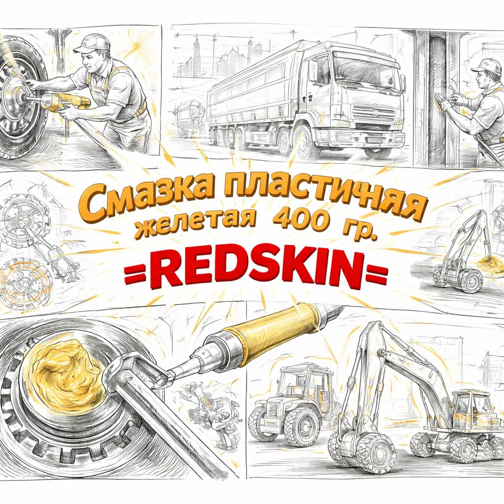 Смазка пластичная желтая 400 гр. =REDSKIN= фото в интернет-магазине РСТ-Моторс