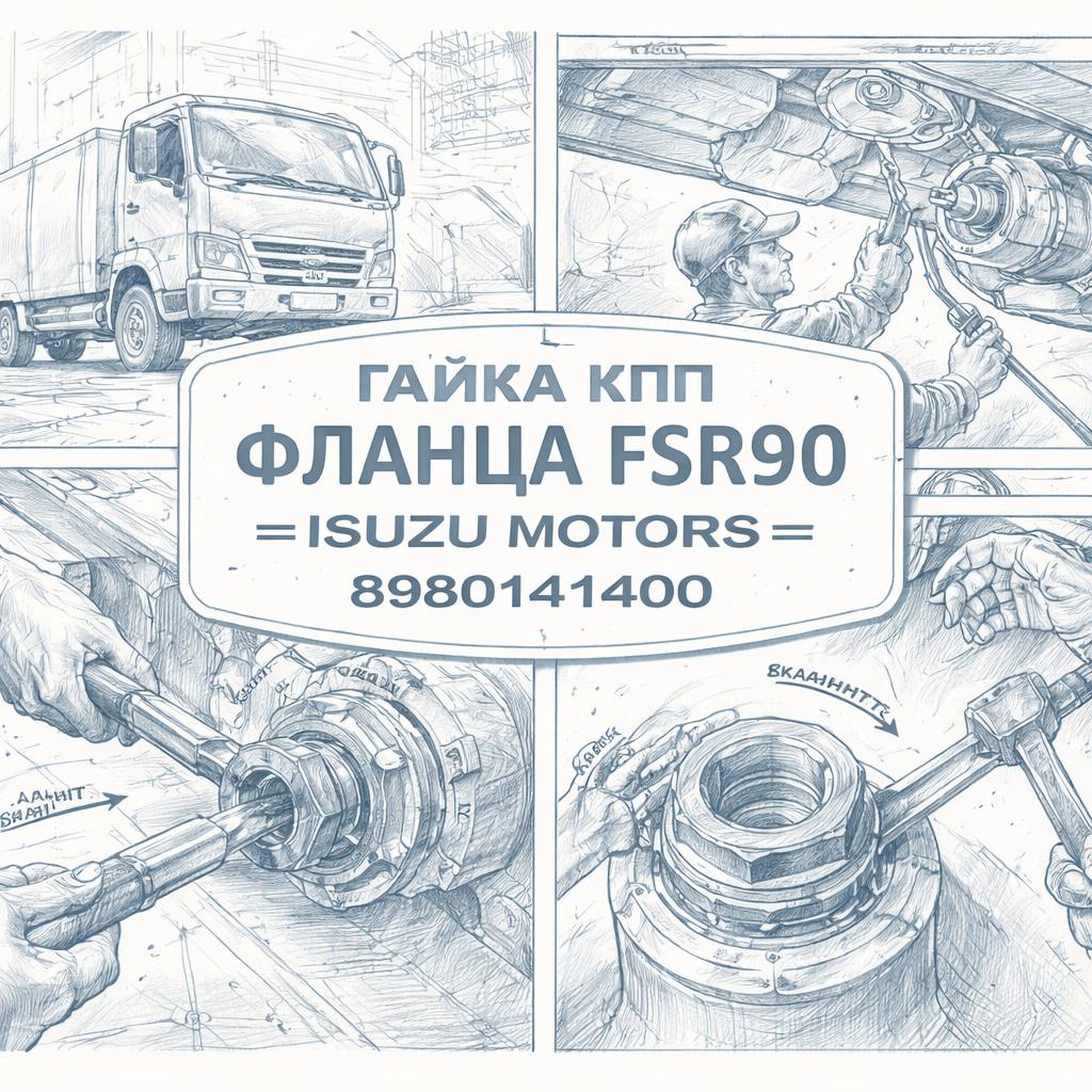 Гайка КПП фланца FSR90 =Isuzu Motors= (8980141400) фото в интернет-магазине РСТ-Моторс