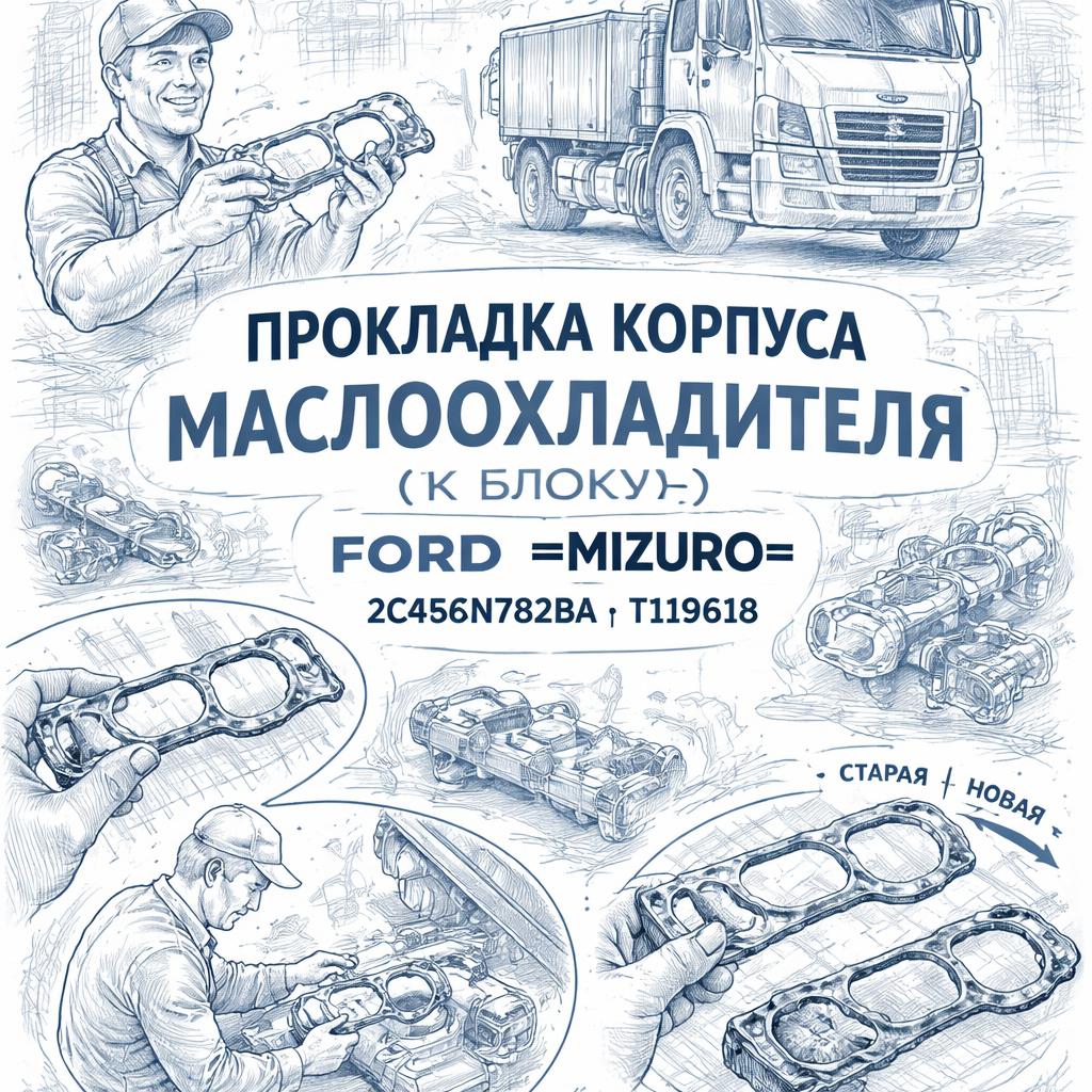 Прокладка корпуса маслоохладителя (к блоку) Ford =MIZURO= (2C466N782BA T119618) фото в интернет-магазине РСТ-Моторс