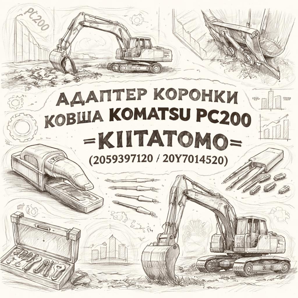 Адаптер коронки ковша KOMATSU PC200 прямой 35 мм =KITATOMO= (2059397120 20Y7014520) фото в интернет-магазине РСТ-Моторс