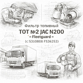 Фильтр топливный ТОТ №2 JAC N200 =Fleetguard= (С5310808 FS36253) фото в интернет-магазине РСТ-Моторс