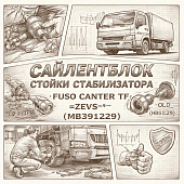 Сайлентблок стойки стабилизатора Fuso Canter TF =ZEVS= (MB391229) фото в интернет-магазине РСТ-Моторс
