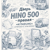 Дверь HINO 500 (Е-3/4/5) правая =KITATOMO= (67001E0210 67001E0350) фото в интернет-магазине РСТ-Моторс