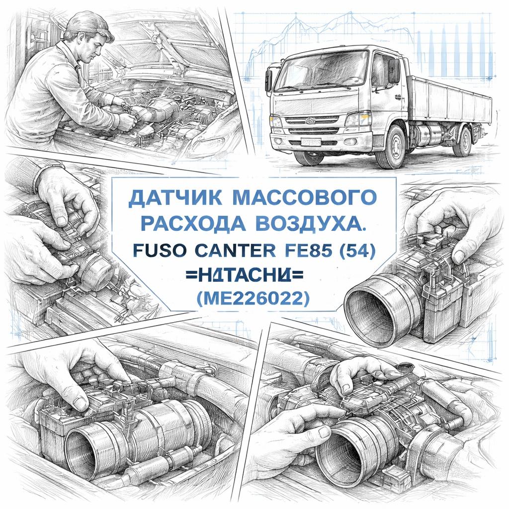 Датчик массового расхода воздуха Fuso Canter FE85 (E4) =HITACHI= (ME226022) фото в интернет-магазине РСТ-Моторс
