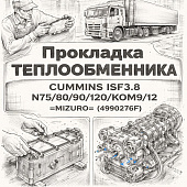 Прокладка теплообменника CUMMINS ISF3.8 N75/80/90/120/КОМ9/12 =MIZURO= (4990276F) фото в интернет-магазине РСТ-Моторс