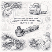 Наконечник рулевой тяги поперечной N120 левый =JAC= (3303B-059) фото в интернет-магазине РСТ-Моторс