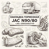 Накладка тормозная перед JAC N90/80 =JAC= (3501105LE710) фото в интернет-магазине РСТ-Моторс