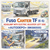 Фара Fuso Canter TF (E-5) с электрокорректором левая =AUTODEPO= (MK580555) фото в интернет-магазине РСТ-Моторс