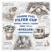 Колба фильтра топливного грубой очистки NMR85/NPR75/NQR90 (после 12 г) =STELLOX= (8980960040) фото в интернет-магазине РСТ-Моторс