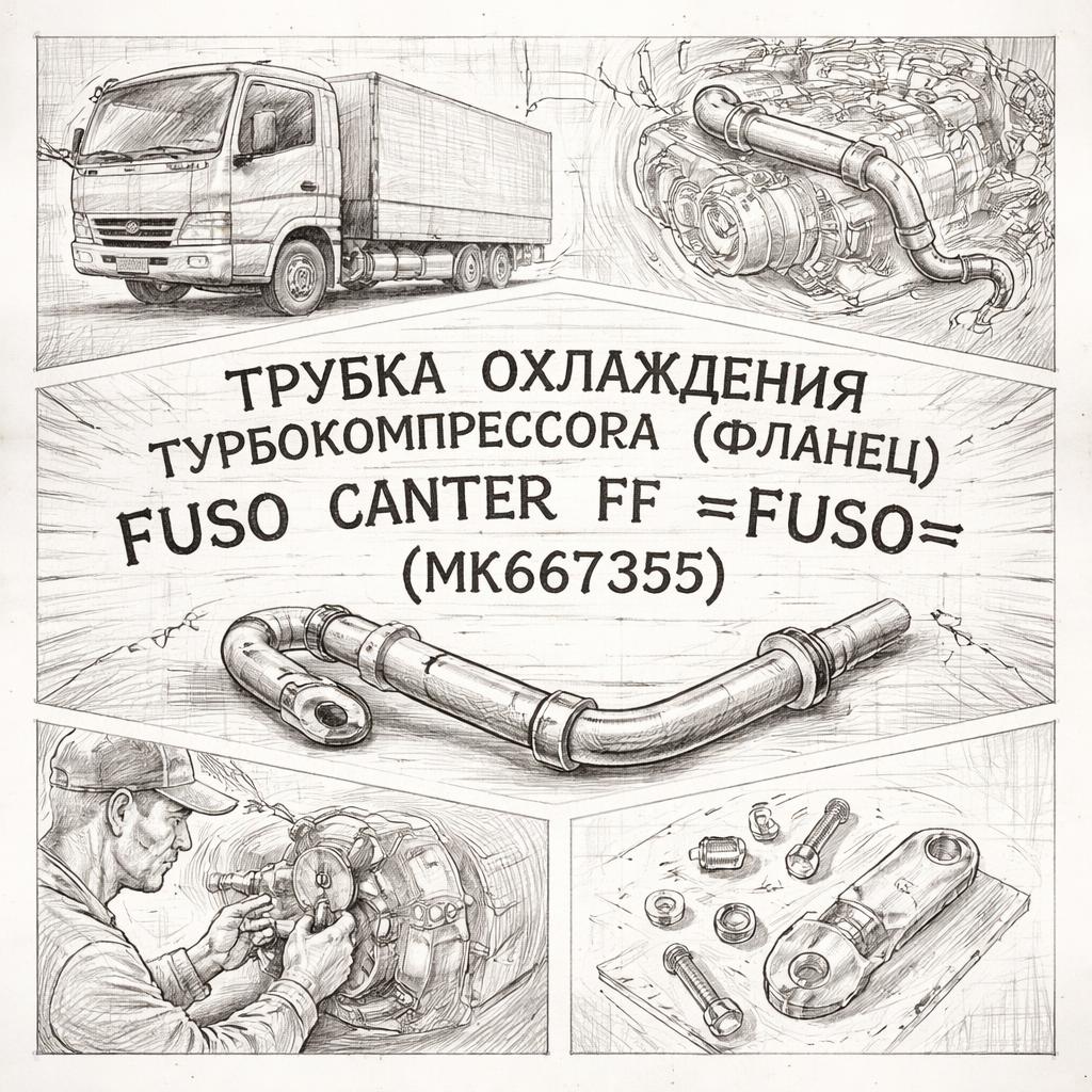 Трубка охлаждения турбокомпрессора (фланец) Fuso Canter TF =FUSO= (MK667355) фото в интернет-магазине РСТ-Моторс
