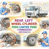 Цилиндр тормозной задний левый (зад Б/П) Fuso Canter FE85 =YAMASIDA= (MK356641) фото в интернет-магазине РСТ-Моторс