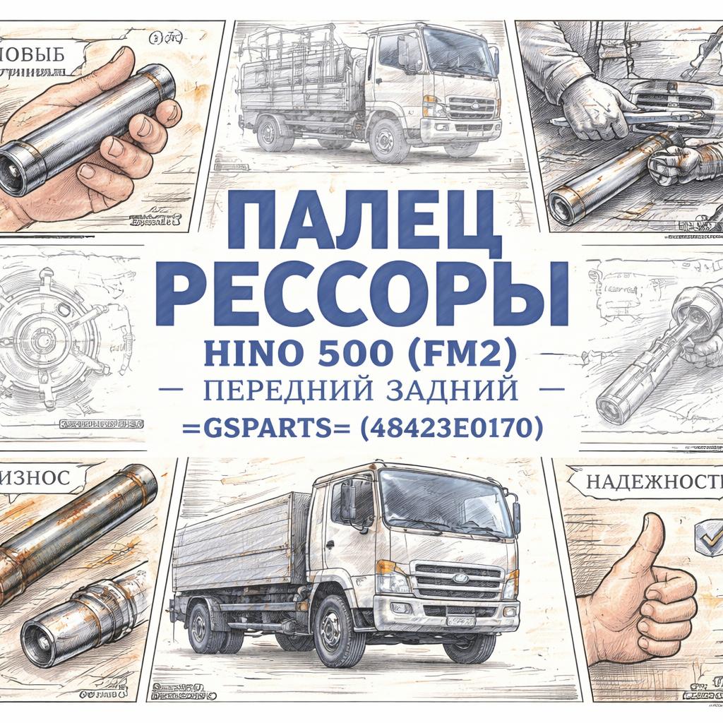 Палец рессоры HINO 500 (FM2) передней задний =GSPARTS= (48423E0170) фото в интернет-магазине РСТ-Моторс