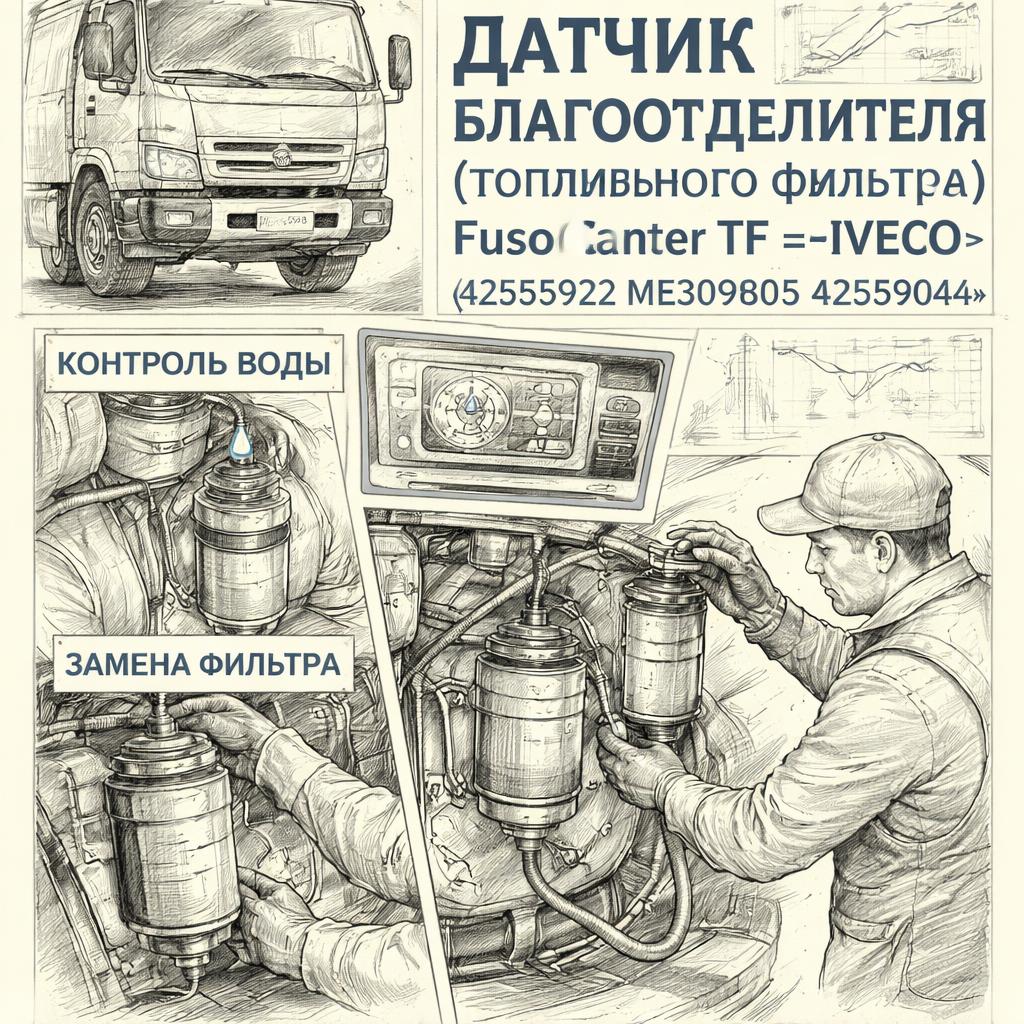 Датчик влагоотделителя (топливного фильтра) Fuso Canter TF =IVECO= (42555922 ME309805 42559044) фото в интернет-магазине РСТ-Моторс