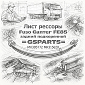 Лист рессоры Fuso Canter FE85 задний подкоренной =GSPARTS= (MK305772 MK315620) фото в интернет-магазине РСТ-Моторс