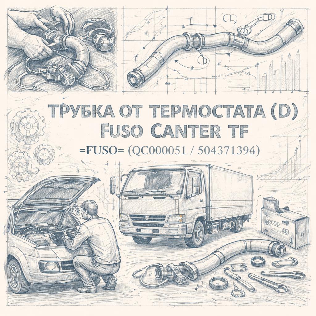 Трубка от термостата (D) Fuso Canter TF =FUSO= (QC000051 504371394) фото в интернет-магазине РСТ-Моторс