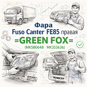 Фара Fuso Canter FE85 правая =GREEN FOX= (MK580648 MK353636) фото в интернет-магазине РСТ-Моторс