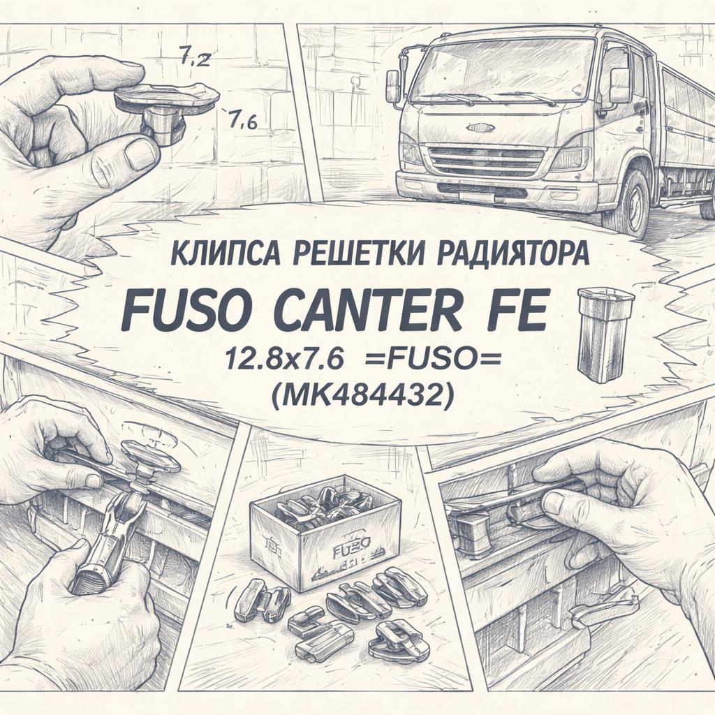 Клипса решетки радиатора Fuso Canter FE 12.2х7.6 =FUSO= (MK484432) фото в интернет-магазине РСТ-Моторс