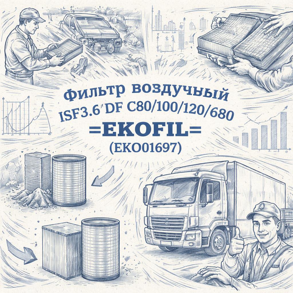 Фильтр воздушный (ISF3.8) DF C80/100/120/Z80 =EKOFIL= (EKO01697) фото в интернет-магазине РСТ-Моторс
