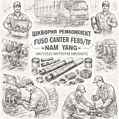 Шкворня ремкомплект Fuso Canter FE85/TF =NAM YANG= (MK712523 MK703748 MB294272) фото в интернет-магазине РСТ-Моторс