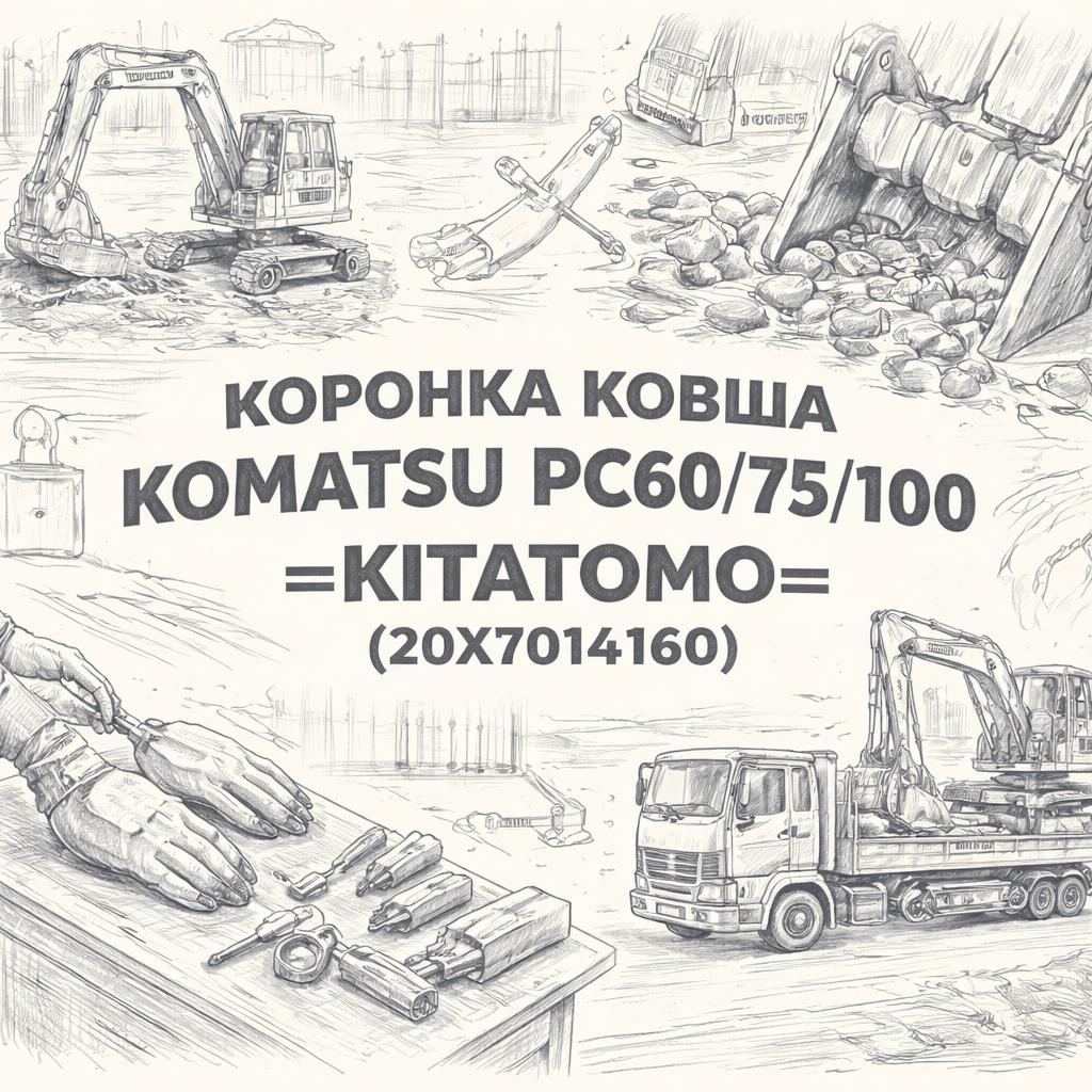 Коронка ковша KOMATSU PC60/75/100 стандартная =KITATOMO= (20X7014160) фото в интернет-магазине РСТ-Моторс