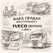 Фара правая (рестайлинг) Iveco 5801745452  =JMC=  фото в интернет-магазине РСТ-Моторс