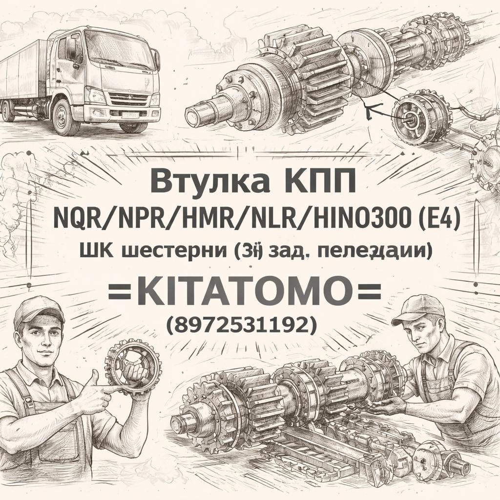 Втулка КПП NQR/NPR/NMR/NLR/HINO300 (E4) ШК шестерни (3й/зад. передачи) =KITATOMO= (8972531192) фото в интернет-магазине РСТ-Моторс