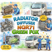 Диффузор радиатора NQR71 охлаждения =GREEN FOX= (8970660160) фото в интернет-магазине РСТ-Моторс