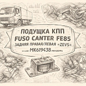 Подушка КПП Fuso Canter FE85 задняя правая/левая =ZEVS= (MK619438 MK482595) фото в интернет-магазине РСТ-Моторс