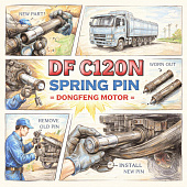 Палец рессоры DF C120N передней (зад)/задней (зад) =Dongfeng Motor= (29Q0102253A) фото в интернет-магазине РСТ-Моторс