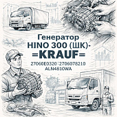 Генератор HINO 300 (ШК) =KRAUF= (27060E0320 2706078210 ALN4810WA) фото в интернет-магазине РСТ-Моторс