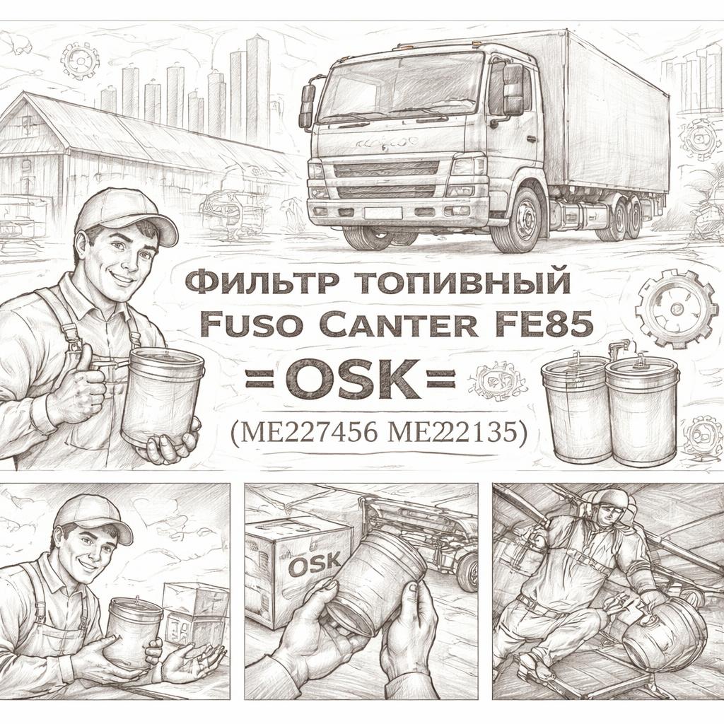 Фильтр топливный Fuso Canter FE85 =OSK= (ME227456 ME222135) фото в интернет-магазине РСТ-Моторс