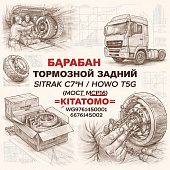 Барабан тормозной задний SITRAK C7H/HOWO T5G (мост MCP16) =KITATOMO= (WG9761450001 WG9761450002) фото в интернет-магазине РСТ-Моторс