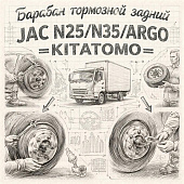 Барабан тормозной задний JAC N25/N35/ARGO =KITATOMO= (2100220020) фото в интернет-магазине РСТ-Моторс