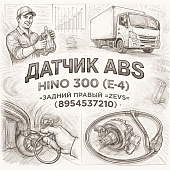 Датчик ABS HINO 300 (E-4) задний правый =ZEVS= (8954537210) фото в интернет-магазине РСТ-Моторс