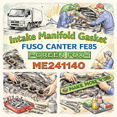 Прокладка впускного коллектора Fuso Canter FE85 =GREEN FOX= (ME241140) фото в интернет-магазине РСТ-Моторс