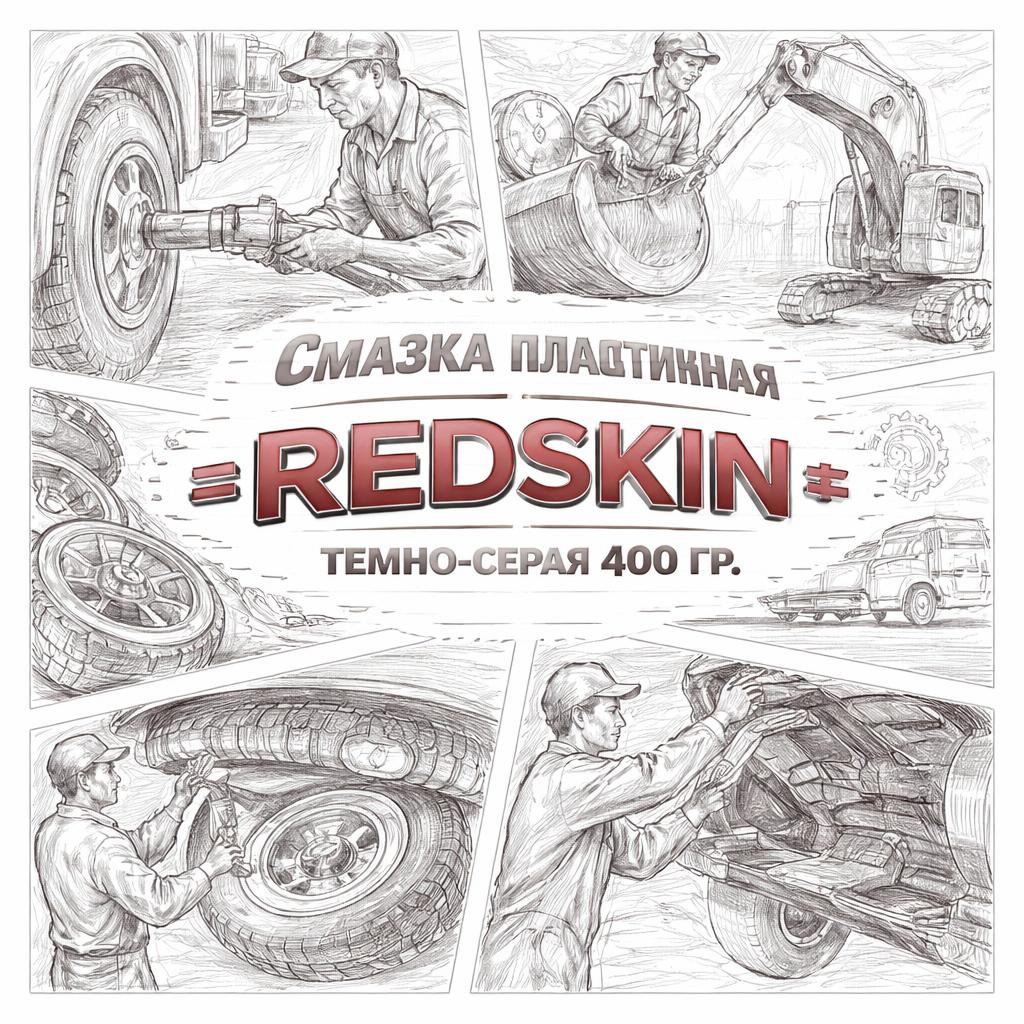 Смазка пластичная темно-серая 400 гр. =REDSKIN= фото в интернет-магазине РСТ-Моторс