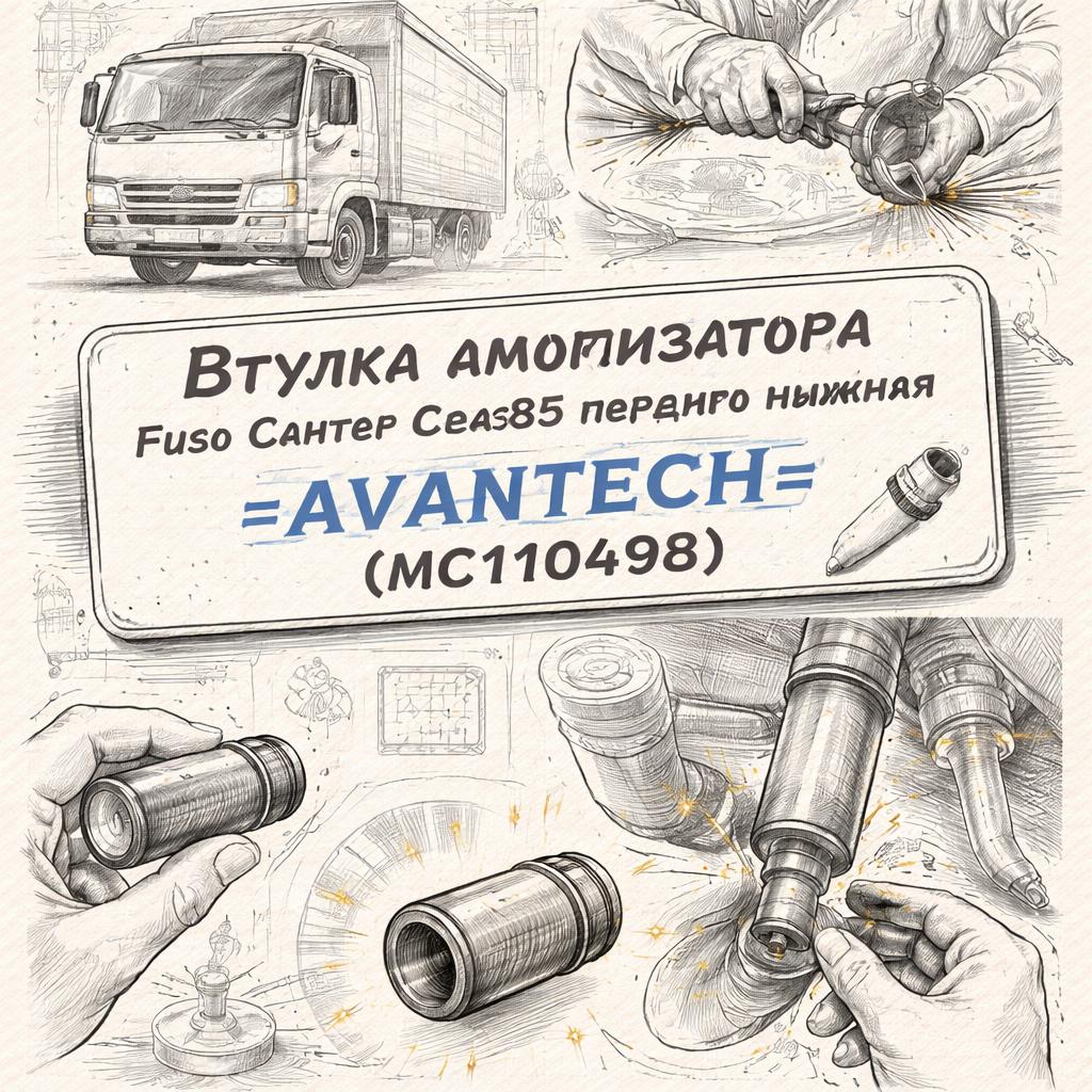 Втулка амортизатора Fuso Canter FE85 переднего нижняя =AVANTECH= (MC110498) фото в интернет-магазине РСТ-Моторс