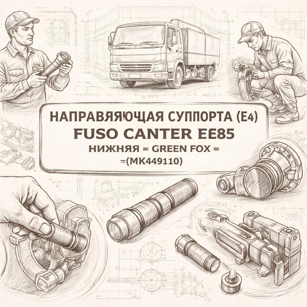 Направляющая суппорта (E4) Fuso Canter FE85 нижняя =GREEN FOX= (MK449110) фото в интернет-магазине РСТ-Моторс