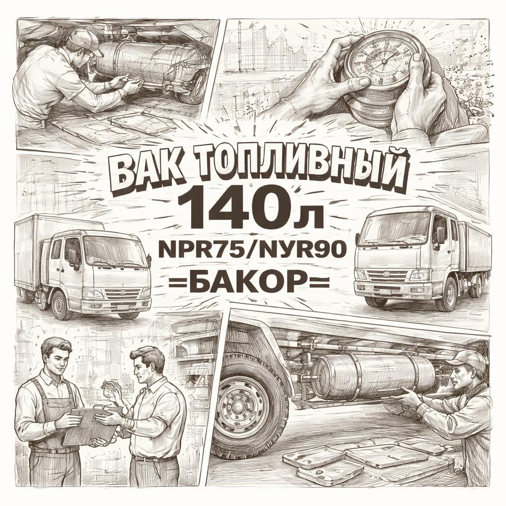 Бак топливный (140л) NPR75/NQR90 =БАКОР= (8983183420) фото в интернет-магазине РСТ-Моторс