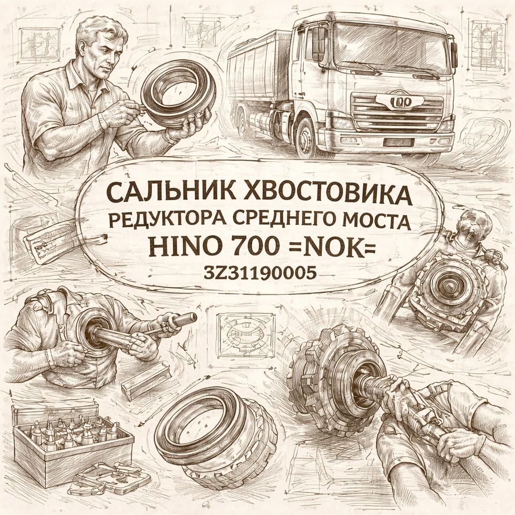 Сальник хвостовика редуктора среднего моста HINO 700 =NOK= (SZ31190005) фото в интернет-магазине РСТ-Моторс